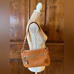 Michael Kors Saddle Leather Shoulder Bag w/ Polished Silver Chain/Leather Strap